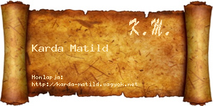 Karda Matild névjegykártya